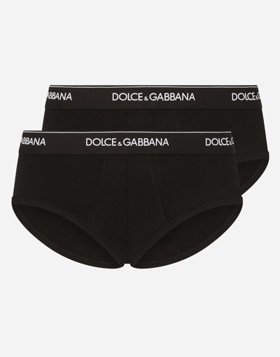 Dolce & Gabbana Stretch Cotton Mid-rise Briefs Two Pack