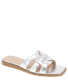 Bcbgeneration Bcbg Meltem Square Toe Slide Sandal In Silver