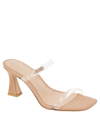 Bcbgeneration Gn242626 Womens Block Heel Manmade Slide In Clear,tan