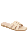 Bcbgeneration Bcbg Meltem Square Toe Slide Sandal In Natural Raffia