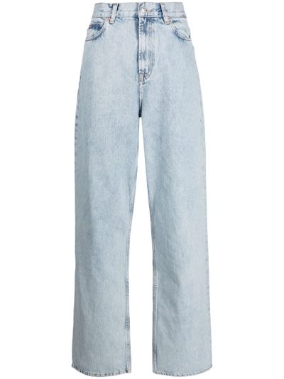 Wardrobe.nyc Low Rise Wide-leg Jeans In Blue