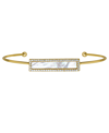 MACY'S SIMULATED MOTHER OF PEARL AND CUBIC ZIRCONIA BANGLE