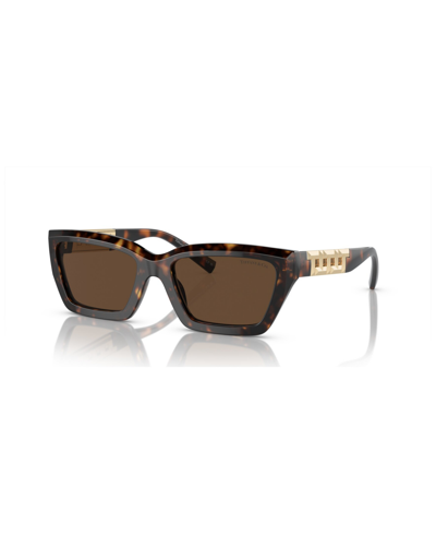 Tiffany & Co Tf4213 Rectangle-frame Tortoiseshell Acetate Sunglasses In Brown