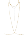 Oma The Label 18k Gold-plated Dainty Bead Layered Body Chain In Gold