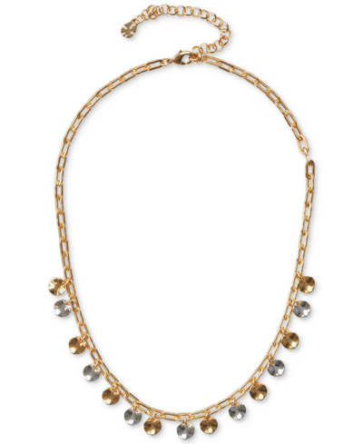 Lucky Brand Two-tone Charm Chain Necklace, 16" + 3" Extender In Ttone