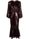 ROTATE BIRGER CHRISTENSEN SEQUIN EMBELLISHED MAXI DRESS - WOMEN'S - RECYCLED POLYESTER/POLYESTER/SPANDEX/ELASTANE
