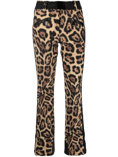 Goldbergh Brown Purr Leopard-print Ski Trousers In Neutrals