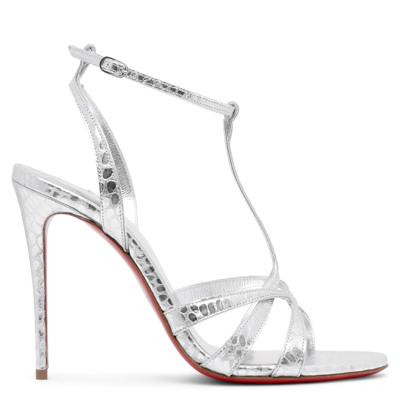 Christian Louboutin Tangueva Red Sole Birdy Metallic Stiletto Sandals In Multicolor