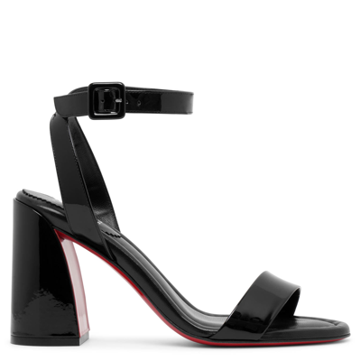 Christian Louboutin Miss Sabina 85 Patent Leather Sandals In Black
