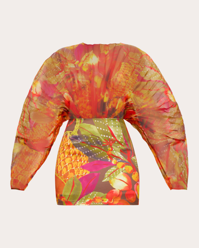 Andrea Iyamah Women's Odi Printed Organza And Satin Mini Dress In Kola Print