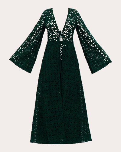 Andrea Iyamah Women's Ndu Lace Kimono In Green