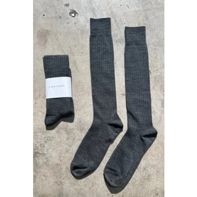 Le Bon Shoppe - Schoolgirl Socks Charcoal Melange In Grey