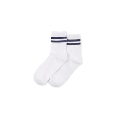 Chalk Bamboo Ankle Sock In White