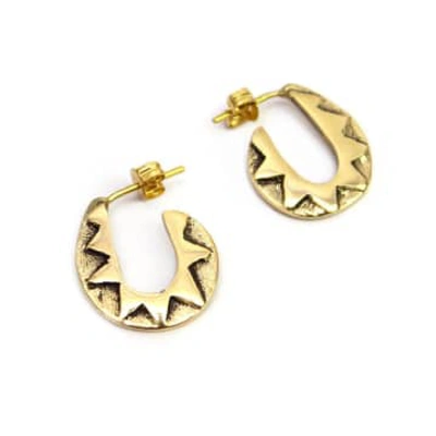 Aarven 'sunmask' Small Hoop Earrings In Gold