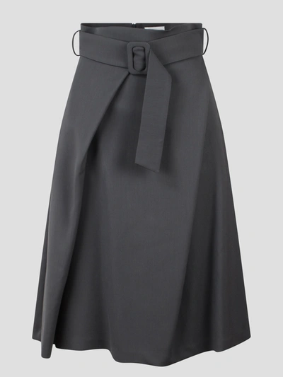 P.A.R.O.S.H BELTED MIDI SKIRT