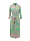 Pinko Abstract-pattern Print Belted-waist Dress