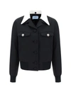 Prada Black Single-breasted Wool And Satin Jacket