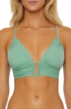 BECCA COLORCODE U-WIRE SHIRRED BIKINI TOP