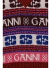 Ganni Logo Jacquard Wool-blend Sweater Vest