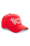 Kenzo Embroidered Logo Cotton Twill Baseball Cap In Medium Red