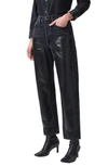AGOLDE RYDER HIGH WAIST ORGANIC COTTON STRAIGHT LEG JEANS WITH RECYCLED LEATHER BLEND PANEL