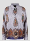 Etro Mix-print Pointed-collar Silk Shirt