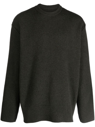 Givenchy Oversize Wool Crew Neck Sweatshirt In Green