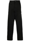 Moncler Logo-embroidered Cotton Track Pants In Black