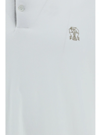 Brunello Cucinelli Logo Embroidered Polo Shirt In White