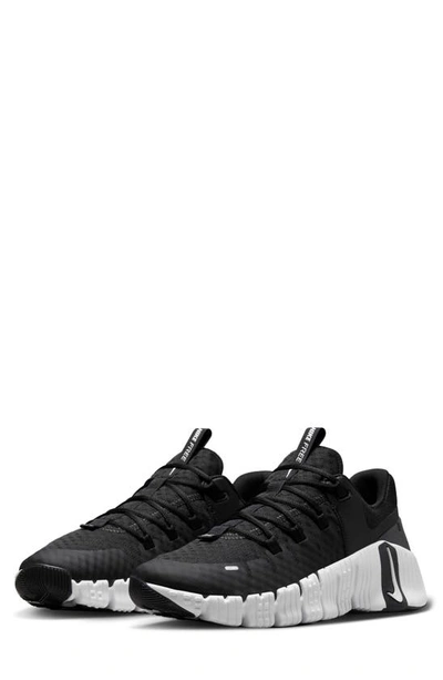 Nike Free Metcon 5 Rubber-trimmed Mesh Sneakers In Black