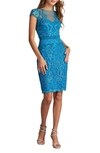 TADASHI SHOJI SEQUIN LACE BODY-CON COCKTAIL DRESS