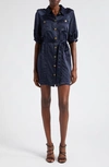 RAMY BROOK MURPHY SATIN MINI SHIRTDRESS