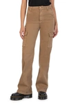 Kut From The Kloth Miller High Waist Wide Leg Cargo Jeans In Camel