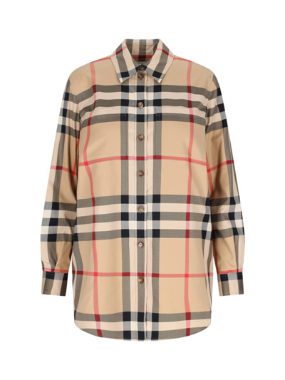 Burberry Shirts In Archive Beige Ip Chk