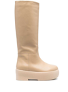 Gia Borghini Chunky Sole Tubolar Boot Shoes In Beige
