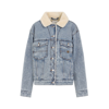 Givenchy Womens Light Blue Logo-embroidered Contrast-collar Denim Jacket In Blue