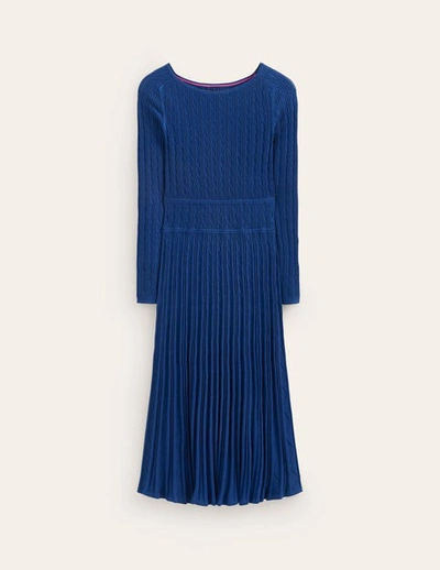 Boden Imogen Empire Knitted Dress Navy Peony Women