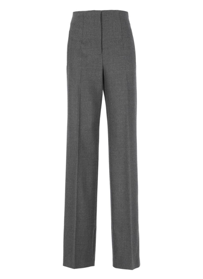Alberta Ferretti Virgin Wool Wide-leg Trousers In Grey