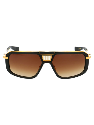 Dita Sunglasses In Matte Black - Yellow Gold