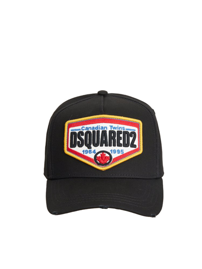 Dsquared2 Logo Patch Baseball Cap In Black