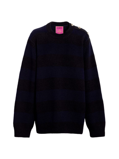 Barrie X Sofia Coppola Button Detail Cashmere Jumper In Blue