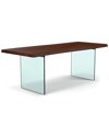 Urbia Brooks 116in Glass Base Dining Table In Brown