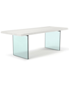 URBIA URBIA BROOKS 116IN GLASS BASE DINING TABLE