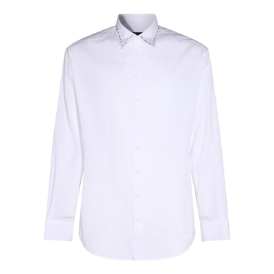 Dsquared2 Stitch-detail Long-sleeved Shirt In Weiss