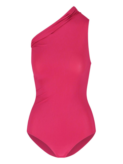Rick Owens One-shoulder Swimsuit In Pink