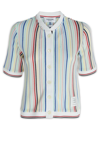 Thom Browne Striped Short-sleeve Knitted Cardigan
