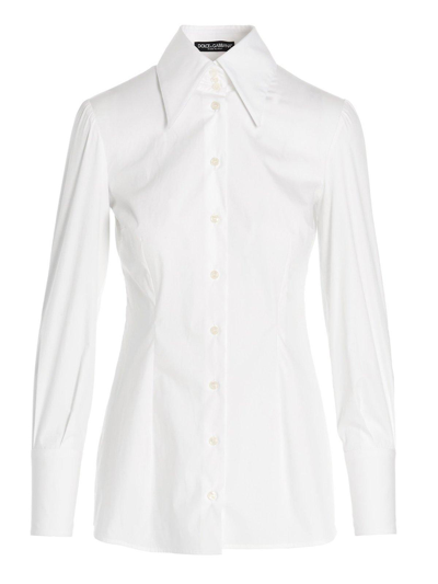Dolce & Gabbana Buttoned Long-sleeved Shirt In White