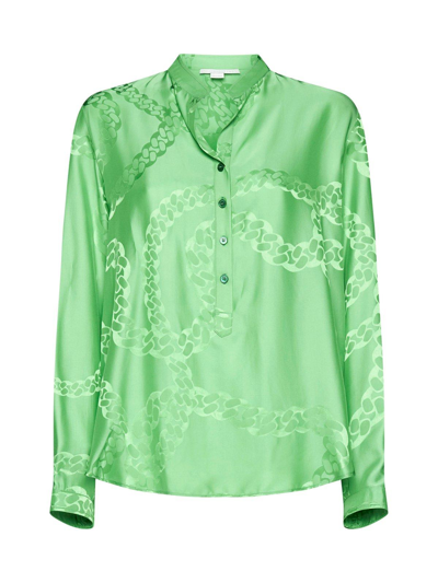 Stella Mccartney Motif Printed Buttoned Shirt In Green
