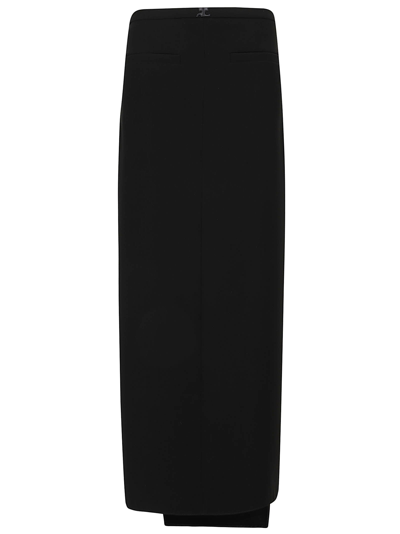 Courrèges Heritage Tech Crepe Long Skirt In Black