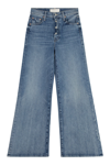 Mother Womens Enjoy The Ride Rambler Faded-wash Straight-leg Mid-rise Stretch-denim Blend Jeans In Denim